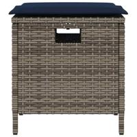 5-delige Tuinset met kussens poly rattan grijs - thumbnail