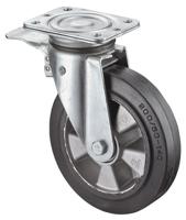 BS Rollen Zwenkwiel voor zware lasten | wiel d. 200 mm draagvermogen 450 kg | totale rem rubber | 135 mm 110 mm | 1 stuk - L620.B80.200 L620.B80.200 - thumbnail