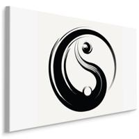 Schilderij - Yin & Yang in zwart/wit, premium Print - thumbnail