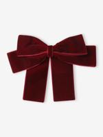 Haarspeld met grote fluwelen / velours strik rood - thumbnail