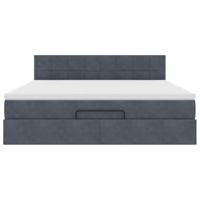 Ottoman bed met matras en LED's 160x200cm fluweel donkergrijs - thumbnail