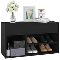 Schoenenbank 80x30x45 cm spaanplaat zwart - thumbnail