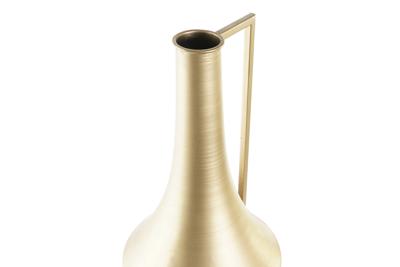 Vaas DKD Home Decor Gouden Metaal Crème Tropisch Blad van een plant (21 x 21 x 71 cm)