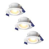 Set van 3 Lima LED inbouwspots - 4 Watt 345 Lumen - 4000K neutraal wit - GU10 - Dimbaar - Rond - Kantelbaar - IP65 Waterdicht - Wit - Voor binnen, buiten en badkamer - thumbnail
