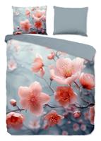 Good Morning Dekbedovertrek "bloemen" - Grijs - (200x200/220 cm) - Katoen - thumbnail