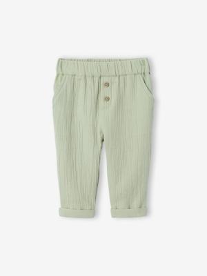 Katoenen babybroek groengrijs