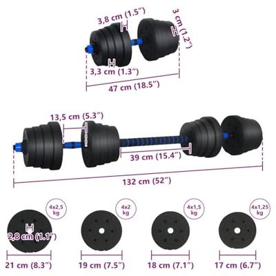 2-in-1 Halter Set Zwart en Blauw 121 x 19,5 x 19,5 cm 2-in-1 Halter Set Zwart en Blauw 121 x 19,5 x 19,5 cm