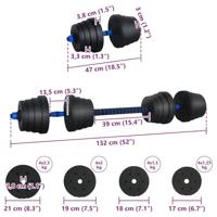 2-in-1 Halter Set Zwart en Blauw 121 x 19,5 x 19,5 cm - thumbnail