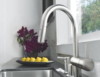 GROHE Minta Keukenkraan - hoog - draaibare/uittrekbare uitloop - 2 straalsoorten - supersteel geborsteld 32321DC2