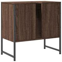 Wastafelkast 60x33x60 cm bewerkt hout bruin eikenkleurig - thumbnail