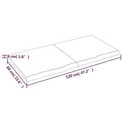 Tafelblad 120x60x(2-4)cm behandeld eikenhout donkerbruin