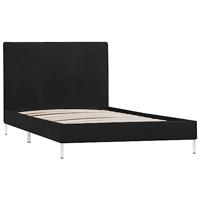 Bedframe stof zwart 90x200 cm - thumbnail