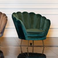 Fauteuil Perla groen fluweel / goud Richmond - thumbnail