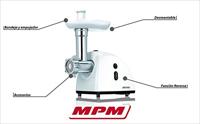 MPM MMM-05 vleesmolen 650 W Roestvrijstaal, Wit - thumbnail