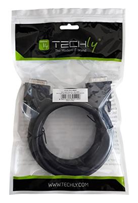 TECHly DVI aansluitkabel 1,80 m ICOC-DVI-8900 zwart [1x DVI-stekker 24+5-pol. - 1x DVI-stekker 24+5