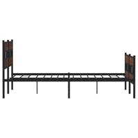 Bedframe zonder matras metaal bruin eikenkleurig 200x200 cm - thumbnail