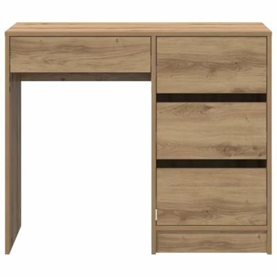 Bureau artisanaal eikenkleurig 90 x 37,5 x 75 cm Bewerkt hout - thumbnail