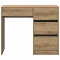 Bureau artisanaal eikenkleurig 90 x 37,5 x 75 cm Bewerkt hout - thumbnail