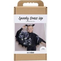 Creativ Company Hobbyset griezelige verkleedkleding, vleermuiscape en hoofdband, zwart, zwart glitter, 1 doos - thumbnail