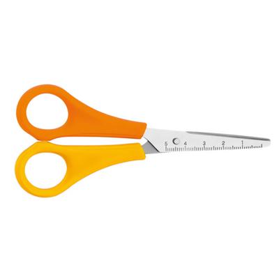 Bouhon schaar, ft 14 cm, links, scherpe punt, RVS, geel/groen