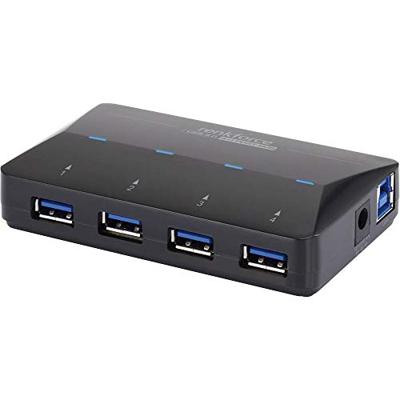 Renkforce USB 3.2 Gen 1-hub 4 + 1 poorten Met snellaadpoort, Met status-LEDs Zwart