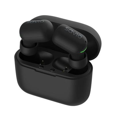 Savio TWS-09 IPX5 hoofdtelefoon/headset Draadloos Hoofdtelefoons In-ear Muziek Bluetooth Zwart
