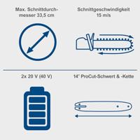 Scheppach Accu Kettingzaag 2x20V BC-CS355Duo-X 14" - 5910309900 - thumbnail