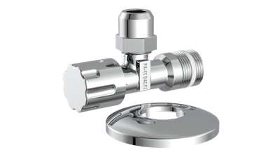 Kirchhoff Haakse-kraan, 1/2"ET x 3/8"ET x 10 mmQ, met rozet, zelfdichtend - 98480400