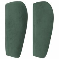 Hoofdbord met randen 83x23x118/128 cm fluweel donkergroen - thumbnail