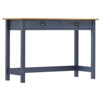 VidaXL Wandtafel hill 2 lades 110x45x74 cm massief grenenhout grijs - thumbnail
