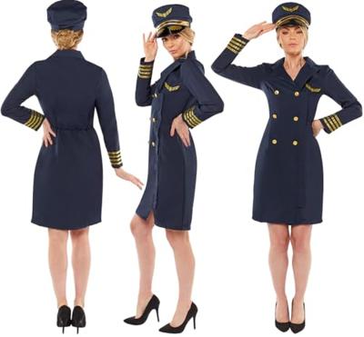 Kapitein Kostuum Dames Blauw - thumbnail