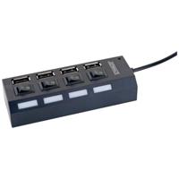 Schwaiger UH4013 UH4013 USB-hub 4 poorten USB-A USB 2.0 480 MBit/s Zwart - thumbnail