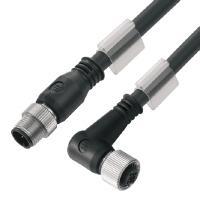 Weidmüller 1279470300 Sensor/actuator connector, geassembleerd M12 Aantal polen (sensoren): 8 Stekker, recht, Bus, haaks 3.00 m 1 stuk(s)