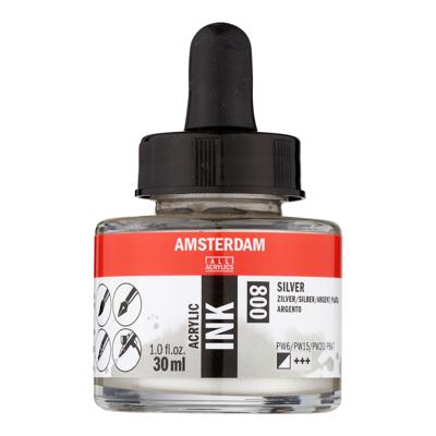 Amsterdam All Acrylics Amsterdam • acrylinkt fles 30 ml zilver 800