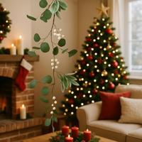 Guirlande met witte bessen 150x7x3cm - thumbnail