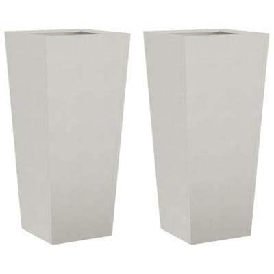 Plantenbakken 2 st 35x35x75 cm roestvrij staal