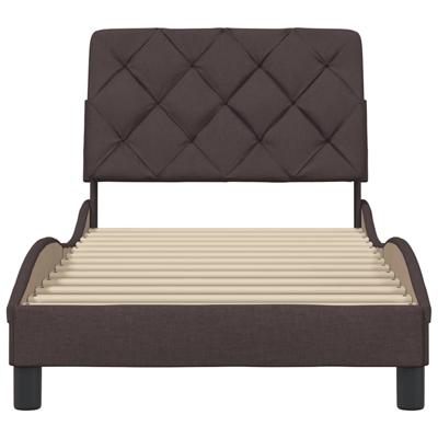 Bedframe zonder matras 100x200 cm stof donkerbruin