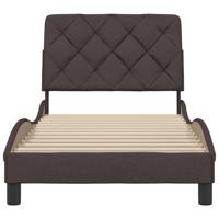 Bedframe zonder matras 100x200 cm stof donkerbruin - thumbnail