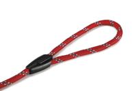 Hondenriem van rond nylon sliplijn 170cm x 8mm rood - thumbnail