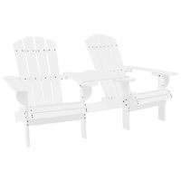 Tuinstoelen Adirondack met tafeltje massief vurenhout wit - thumbnail