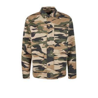 s.Oliver overhemd jack met camouflage print donkergroen
