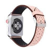 Dot Pattern Leren bandje - Roze - Geschikt voor Apple Watch 44mm / 45mm / 46mm / 49mm - thumbnail