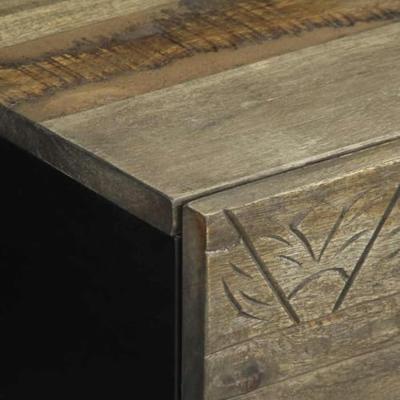 Nachtkastje 40x33x46 cm massief mangohout lichtgrijs