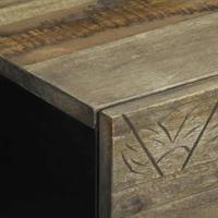 Nachtkastje 40x33x46 cm massief mangohout lichtgrijs - thumbnail