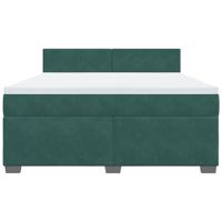 Boxspring met matras fluweel donkergroen 180x200 cm - thumbnail