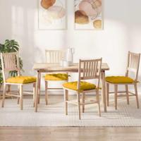 VidaXL Zitkussens 4 pcs lichtgeel 40 x 40 x 6 cm katoen stof - thumbnail