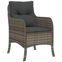 7-delige Tuinset met kussens poly rattan grijs - thumbnail