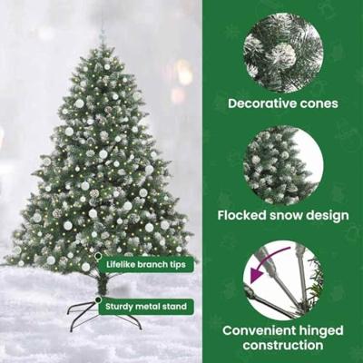VidaXL Kunstkerstboom met 300 led groen 180 cm pvc en plastic en staal