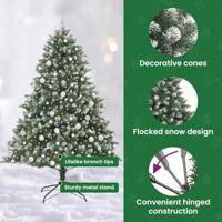 Kunstkerstboom met 300 LED Groen 180 cm PVC en Plastic en Staal - thumbnail