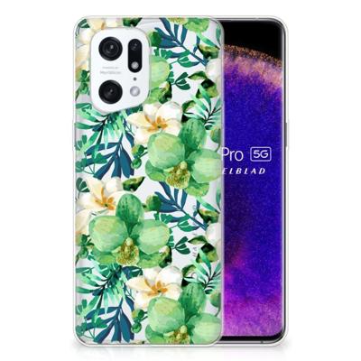 OPPO Find X5 Pro | TPU Case | Orchidee Groen OPPO Find X5 Pro | TPU Case | Orchidee Groen